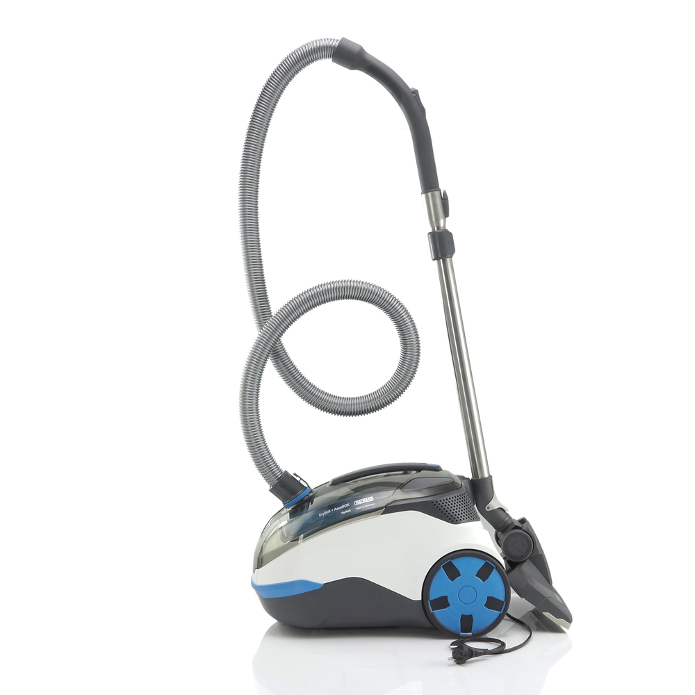 DryBox & AquaBox Parkett with hose, tube and nozzle, side view THOMAS DryBox & AquaBox Parkett bagless vacuum cleaner with hose, telescopic tube and nozzle, side view