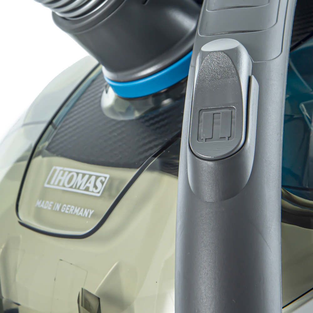 DryBOX+AquaBOX Parkett, мechanical power controller THOMAS DryBOX+AquaBOX Parkett vacuum cleaner, flap on hose handle for mechanical power control